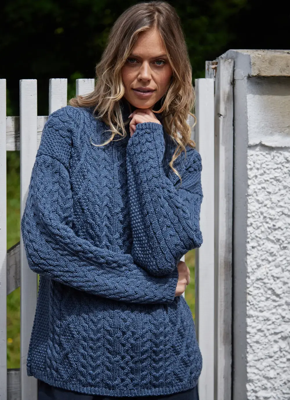 Ava Aran Funnel Neck Sweater
